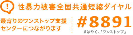 性暴力被害全国共通短縮ダイヤル